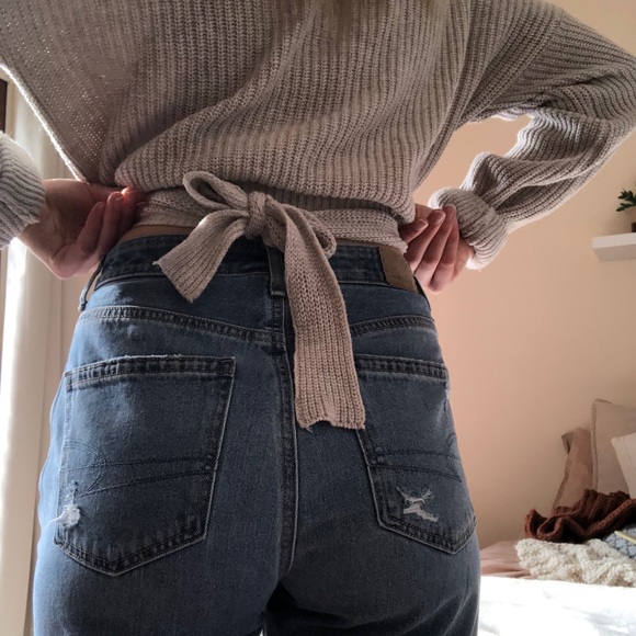 Neutral knit sweater - reversible with ties - Picture 5 of 5